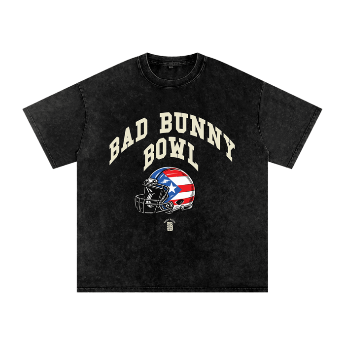 Bad Bunny Bowl Snow Washed Oversized Cotton T-Shirt
