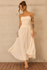 Bare Grace Strapless Maxi Dress - Cream