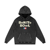 Benito Bowl Snow Washed Loose Cotton Hoodie