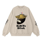 Benito Bowl Snow Washed Oversized Sweatshirt