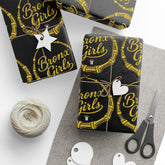 Black & Gold Crown Pattern Wrapping Paper Roll — Luxury Gift Wrap for Special Occasions