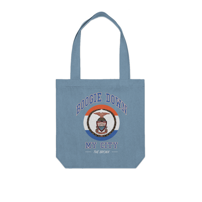 Boogie Down My City Premium Denim Carrie Tote by Bronx Native for New York summer