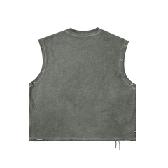 Bronx Art Director Distressed Grommet Eyelet Tank Top by Bronx Native for New York summer
