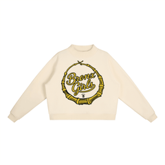 Bronx Girls Bamboo Earring Mock-Neck Crew Sweatshirt by Bronx Native