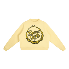 Bronx Girls Bamboo Earring Mock-Neck Crew Sweatshirt by Bronx Native