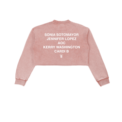 Bronx Girls Do It Better Snow Washed Raw Edge Cropped Sweatshirt by Bronx Native