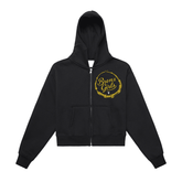 Bronx Girls Hoop Fleeced Zip-Up Cropped Hoodie