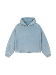 Bronx LOVE 🩷 Vintage Washed Frayed-Hem Hoodie