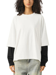 Bronx Pidgeon Layered Contrast Sleeve Cotton T-Shirt by Bronx Native