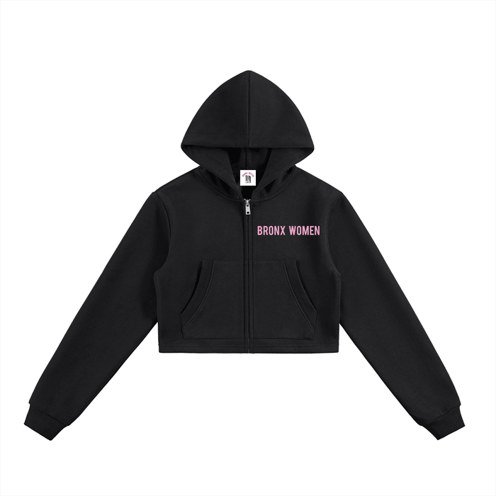 Bronx Women Are Essential Cropped Zip-Up Hoodie