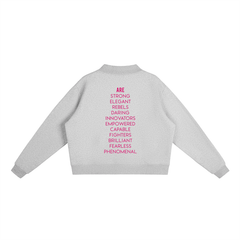 Bronx Women Are Essential Fleece Mock-Neck Crew Sweatshirt by Bronx Native