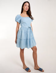 Milkmaid Puff Sleeve Mini Dress