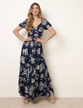 Knot Front Puff Sleeve Dress