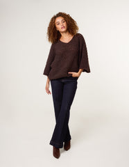 Pointelle Knit Batwing Jumper