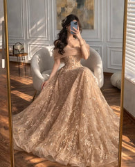 Simple Shiny Evening Dresses Woman's Sequined Fashion A Line Prom Gowns Shiny Fashion N1796