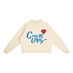 CommUNITY ❤️ Womens Essential Fleece Mock-Neck Crew Sweatshirt