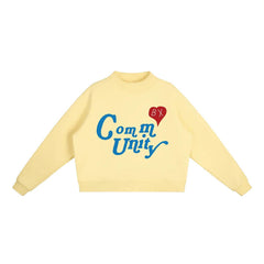 CommUNITY ❤️ Womens Essential Fleece Mock-Neck Crew Sweatshirt