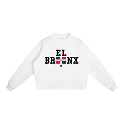 DR Flag Essential Fleece Mock-Neck Crew Sweatshirt (Dominican Pride)