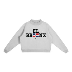DR Flag Essential Fleece Mock-Neck Crew Sweatshirt (Dominican Pride)