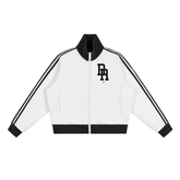 DR Independence Contrast Side Stripe Fleece Cropped Track Jacket