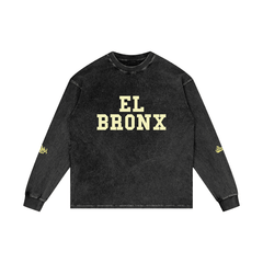 El Bronx Acid Wash Oversize Long Sleeve T-Shirt by Bronx Native for New York summer