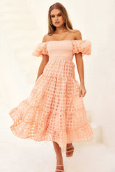 Gin Midi Dress - Peach