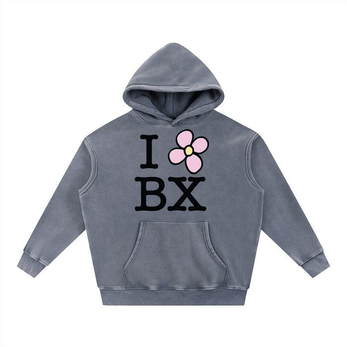 I Love BX Snow Wash Fleece Oversize Hoodie by Bronx Native for New York summer