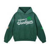 St. Patty's Day Bronx Native Exclusive "Welcome to Woodlawn" Unisex Heavyweight Sunfade Oversized Hoodie by Bronx Native