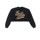 The Boogie Down BX Snow Washed Raw Edge Cropped Sweatshirt