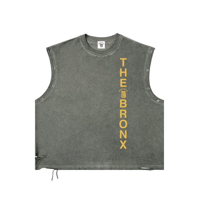 The Bronx Flower Distressed Grommet Eyelet Tank Top by Bronx Native for New York summer