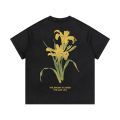 The Bronx Flower Vintage Wash Cotton T-Shirt by Bronx Native