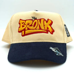 The Bronx Snapback Cream with Navy Blue Corduroy Brim by Bronx Native