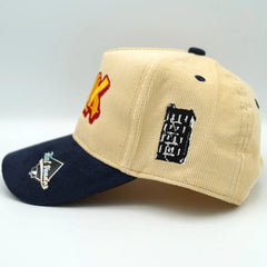 The Bronx Snapback Cream with Navy Blue Corduroy Brim by Bronx Native
