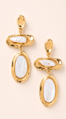 Lunelle Stone Drop Earrings - Gold