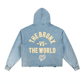 Vintage Washed Frayed-Hem Hoodie by Bronx Native