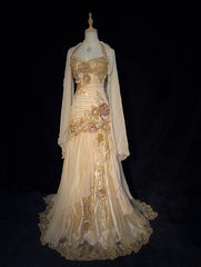 Vintage Prom Dresses Inspo Mermaid Halter Gold Sleeveless 80s With Appliqued Formal Gowns N3371