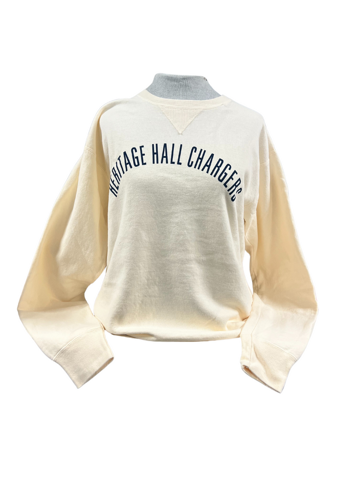Women's sweatshirt, light yellow, arched navy HHall Chargers
