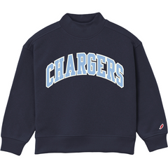 Youth Mockneck Sweatshirt, navy, CHARGERS