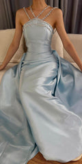 Evening Dress Glitter Decoration Satin Party Graduation Prom Dresses for Special Occasions Robe N2457