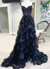 Off-the-shoulder Bustier Tiered Ball Gown Prom Dress With Lace-up AB1835