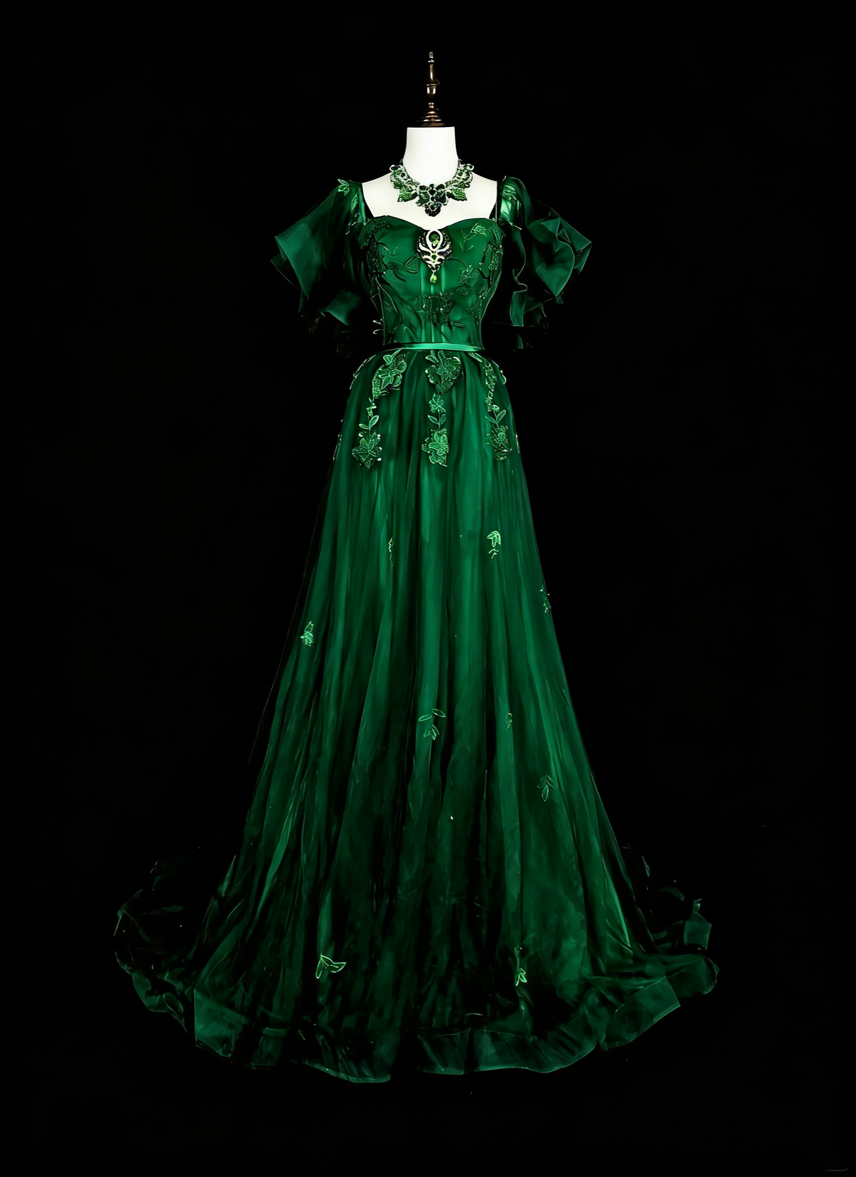 Vintage A line Spaghetti Strap Dark Green With Lace Beadings Long Prom Gown Party Wear Fashion Dresses N1827