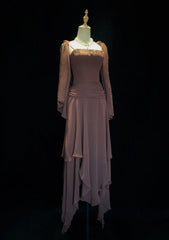 Vintage Prom Dresses 80s A Line Spaghetti Strap Chiffon With Cape Evening Outfits N3465