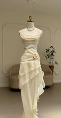Elegant Pink Vintage Spaghetti Strap Long Chiffon Prom Dress Evening Dress Party Dress N1869