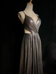 Vintage Prom Dresses 80s A Line Halter V Neck Backless Floor Length Evening Outfits N3460