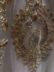 Vintage Prom Dresses Inspo Ball Gown Sweetheart Champagne With Gold Lace For Women Formal Dress N3219