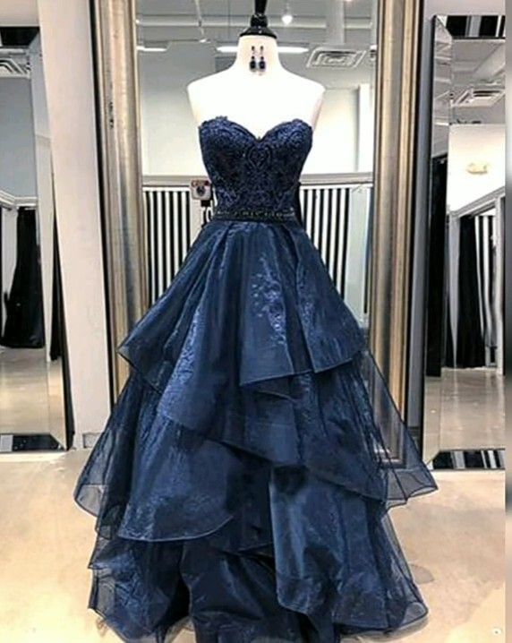 Classy Ball Gown Navy Blue Tulle Long Inspo For Women Girls Formal Party Gowns Long Formal Prom Dresses AB1839