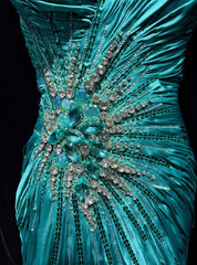 Modest Prom Dresses Inspo Mermaid V Neck Blue With Ruffled Beading For Women Formal Dress N3234
