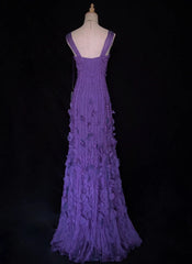 Vintage Prom Dresses Mermaid V Neck Grape Chiffon With Beading 80s Long Formal Evening Outfits N3884
