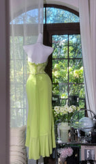Sparkly Prom Dresses Mermaid Sweetheart Green With Beaded Mid Length Evening Outfits N3544