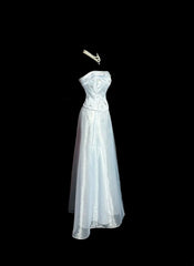 Beautiful Prom Dresses A line Strapless Light Sky Blue Satin Long Evening Outfits N3437
